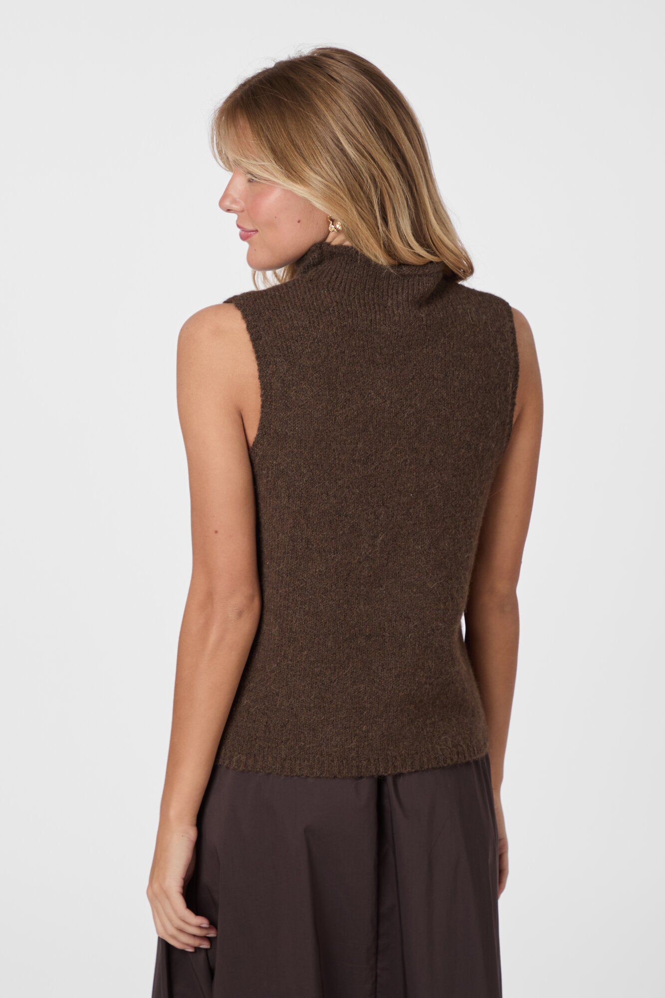Odelia strik top - Brown Melange